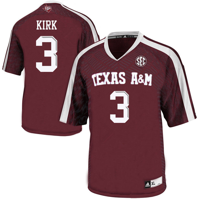 Men #3 Christian Kirk Texas A&M Aggies College Football Jerseys-Maroon - Click Image to Close